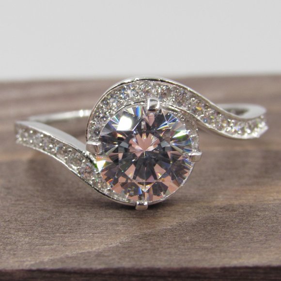 Jewelry - Size 7.75 Sterling Brilliant CZ Diamond Band Ring